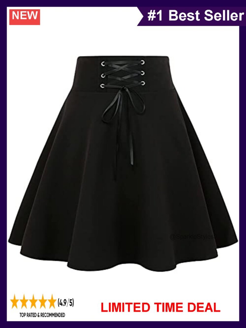 High Waist Plaid Pleated A-Line Mini Skirt Self Tie Cotton